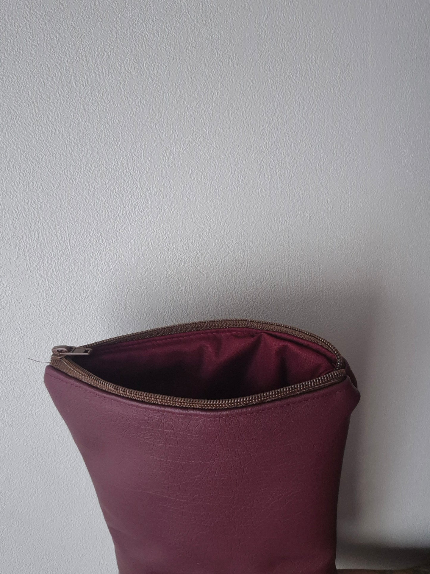 Burgundy zipper sleeve