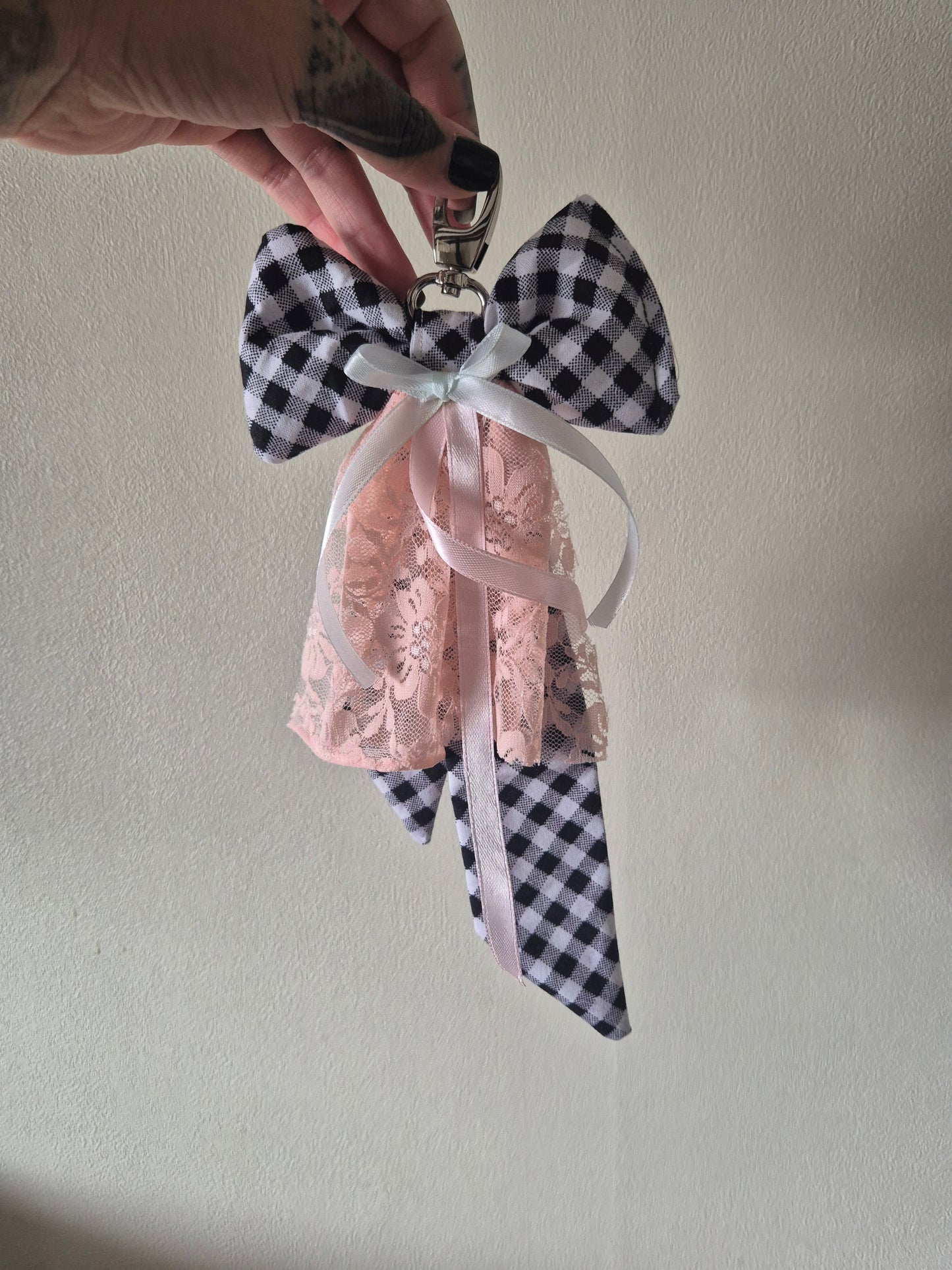 Checkered bag charm