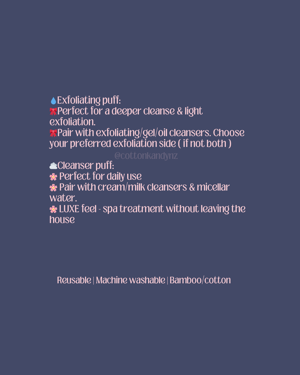 Reusable cleansing puffs