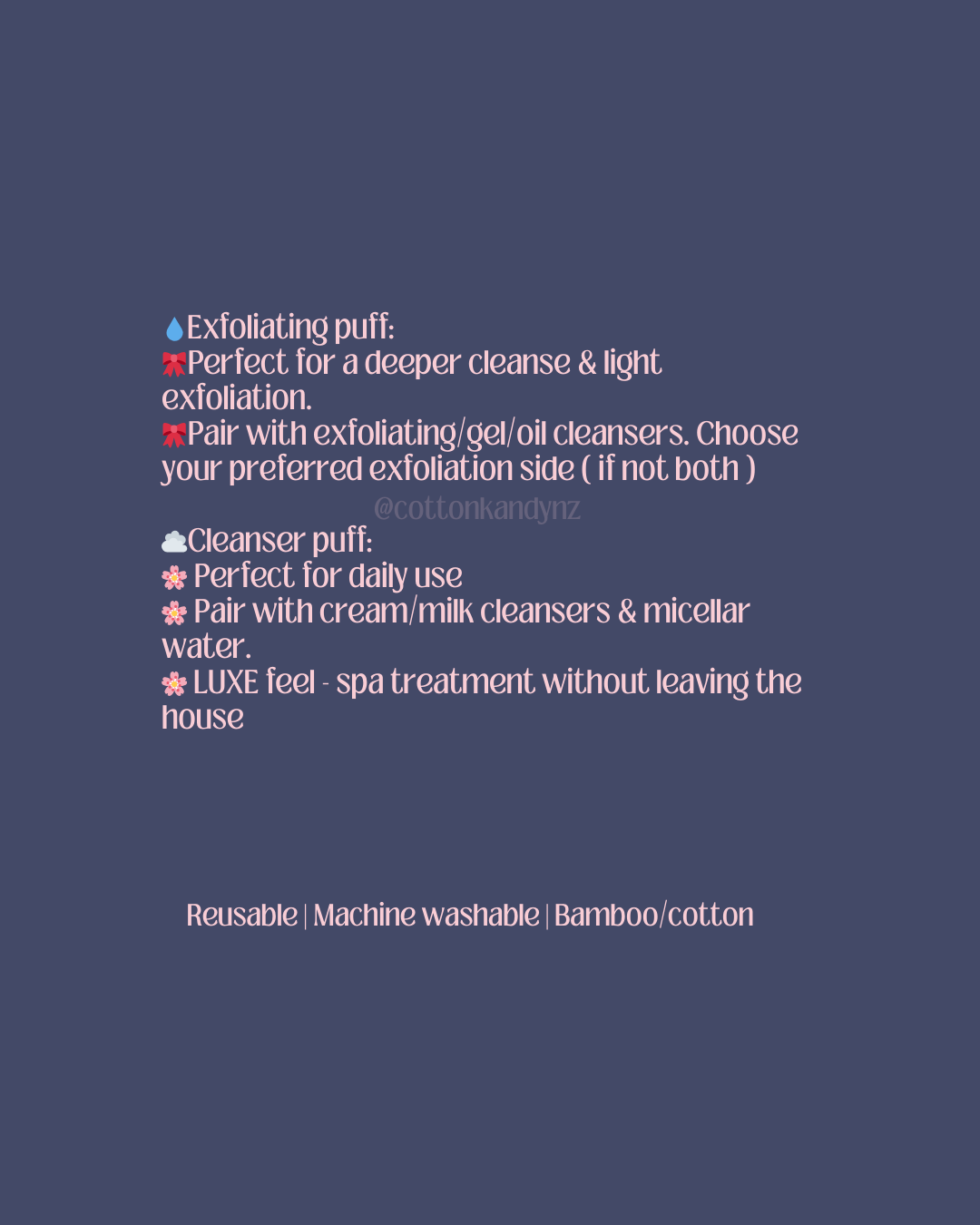 Reusable cleansing puffs