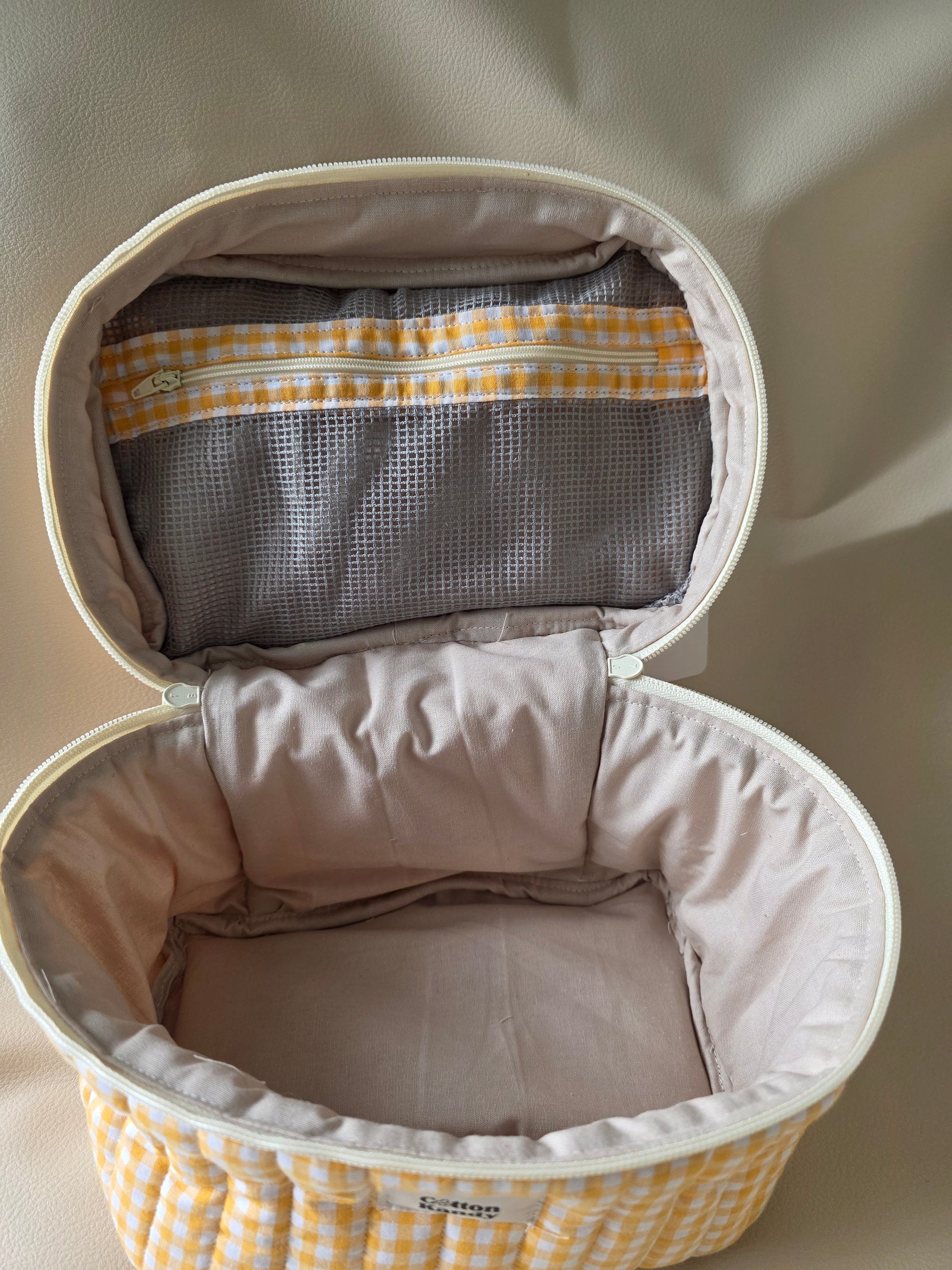 Vanity carry all - Gingham yellow