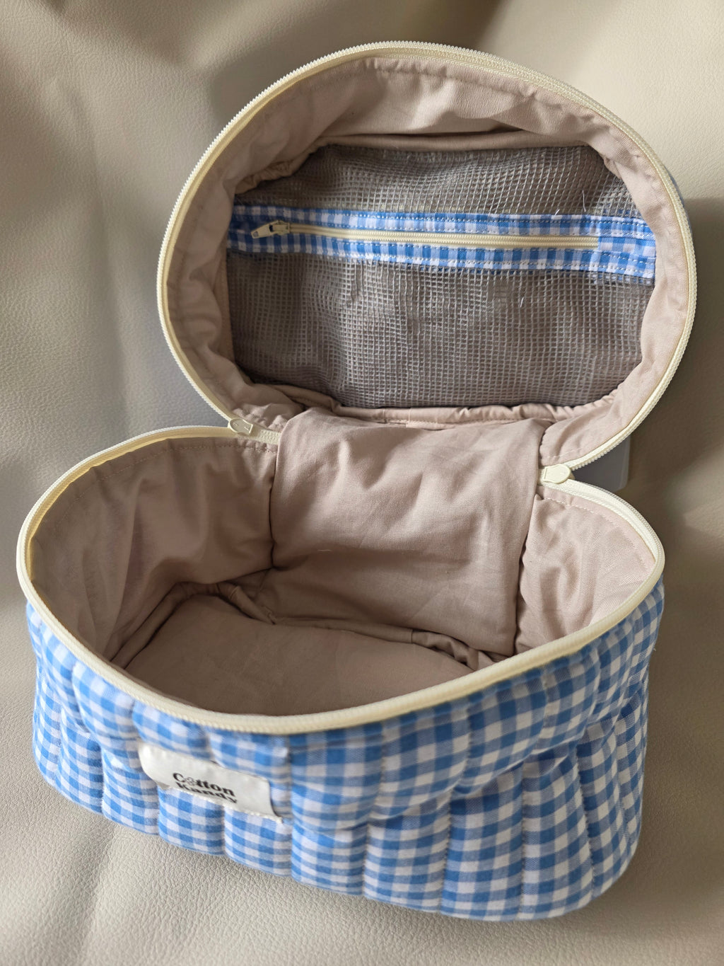 Vanity carry all - Gingham blue