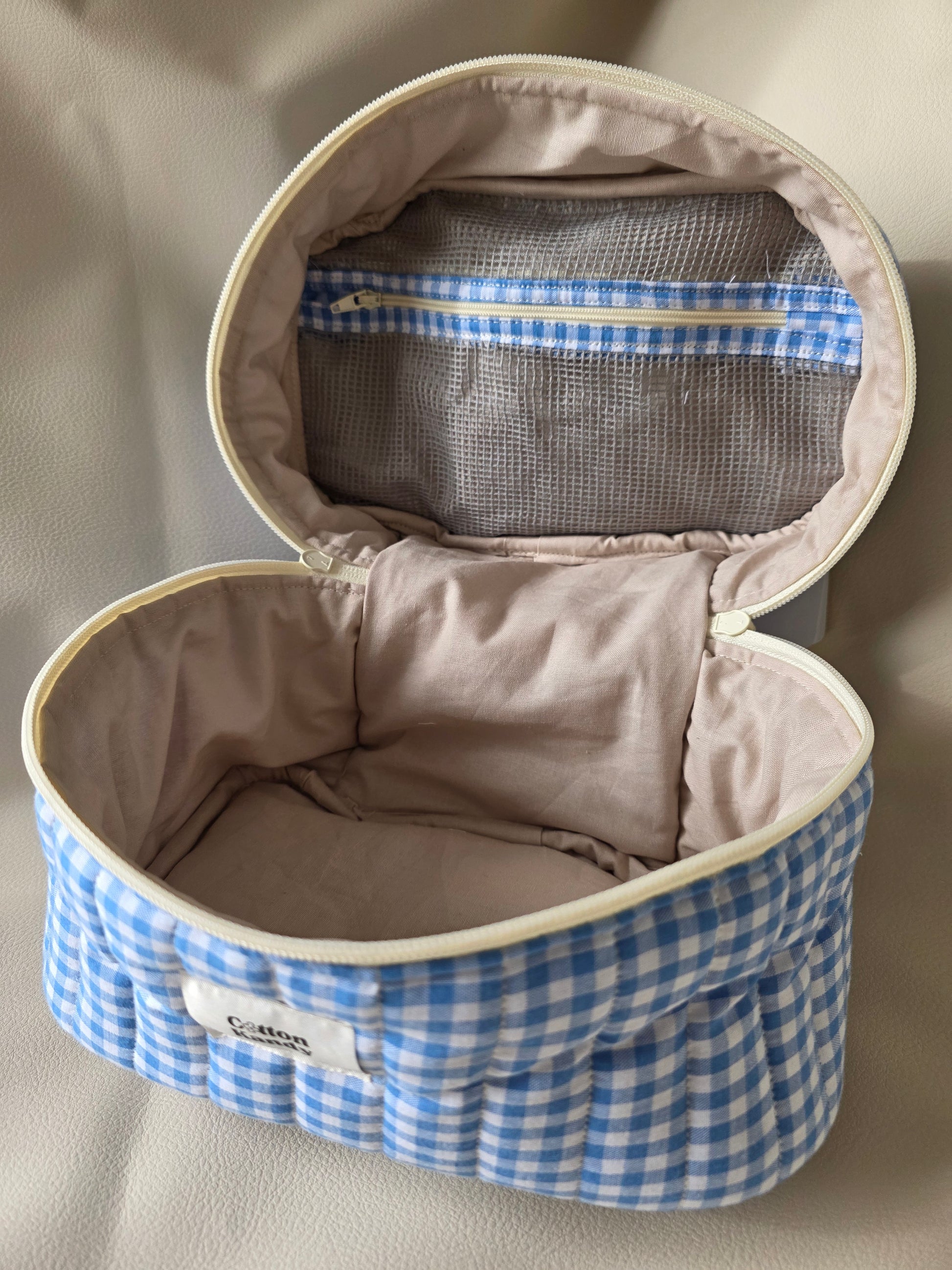 Vanity carry all - Gingham blue