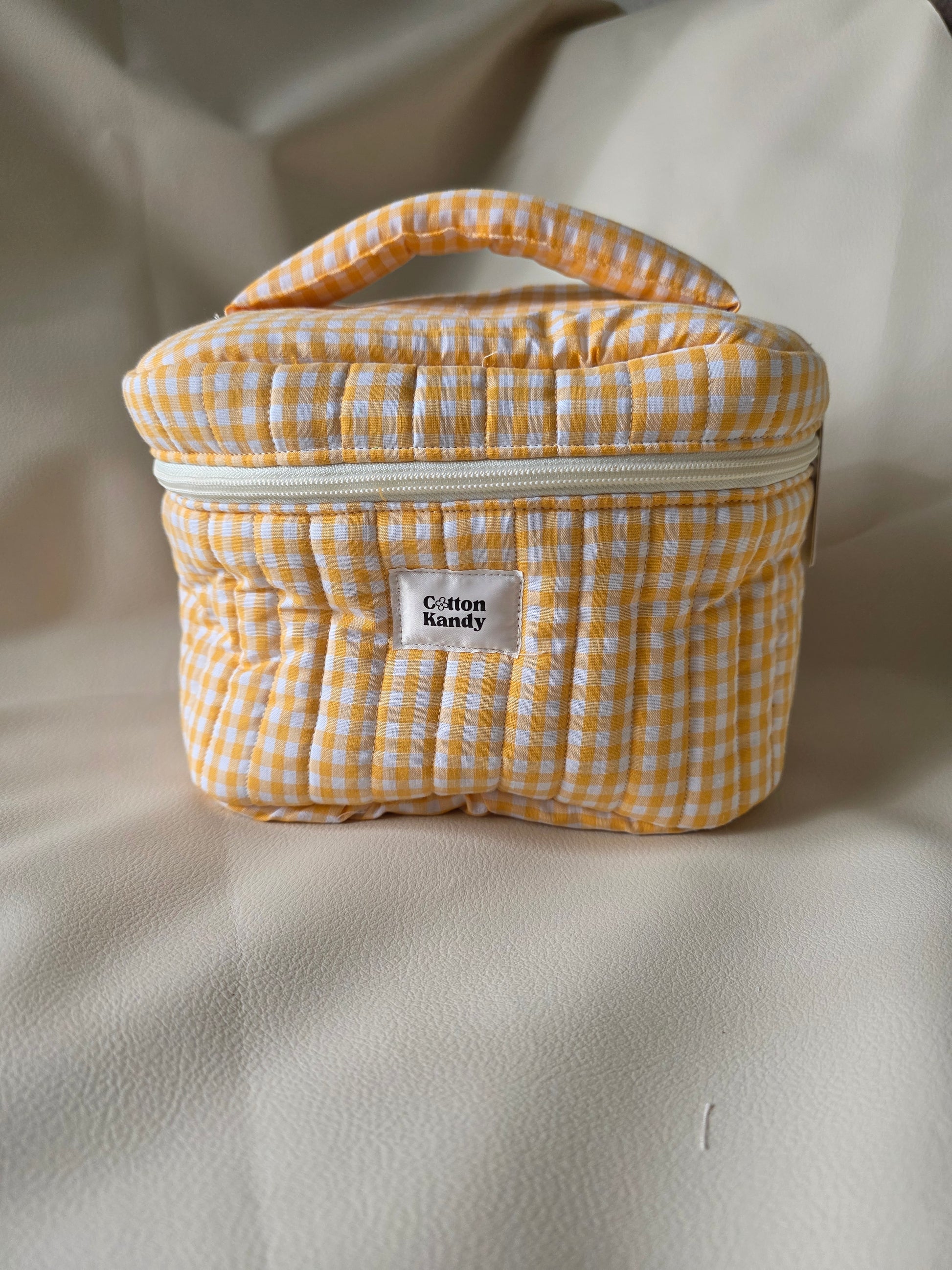 Vanity carry all - Gingham yellow