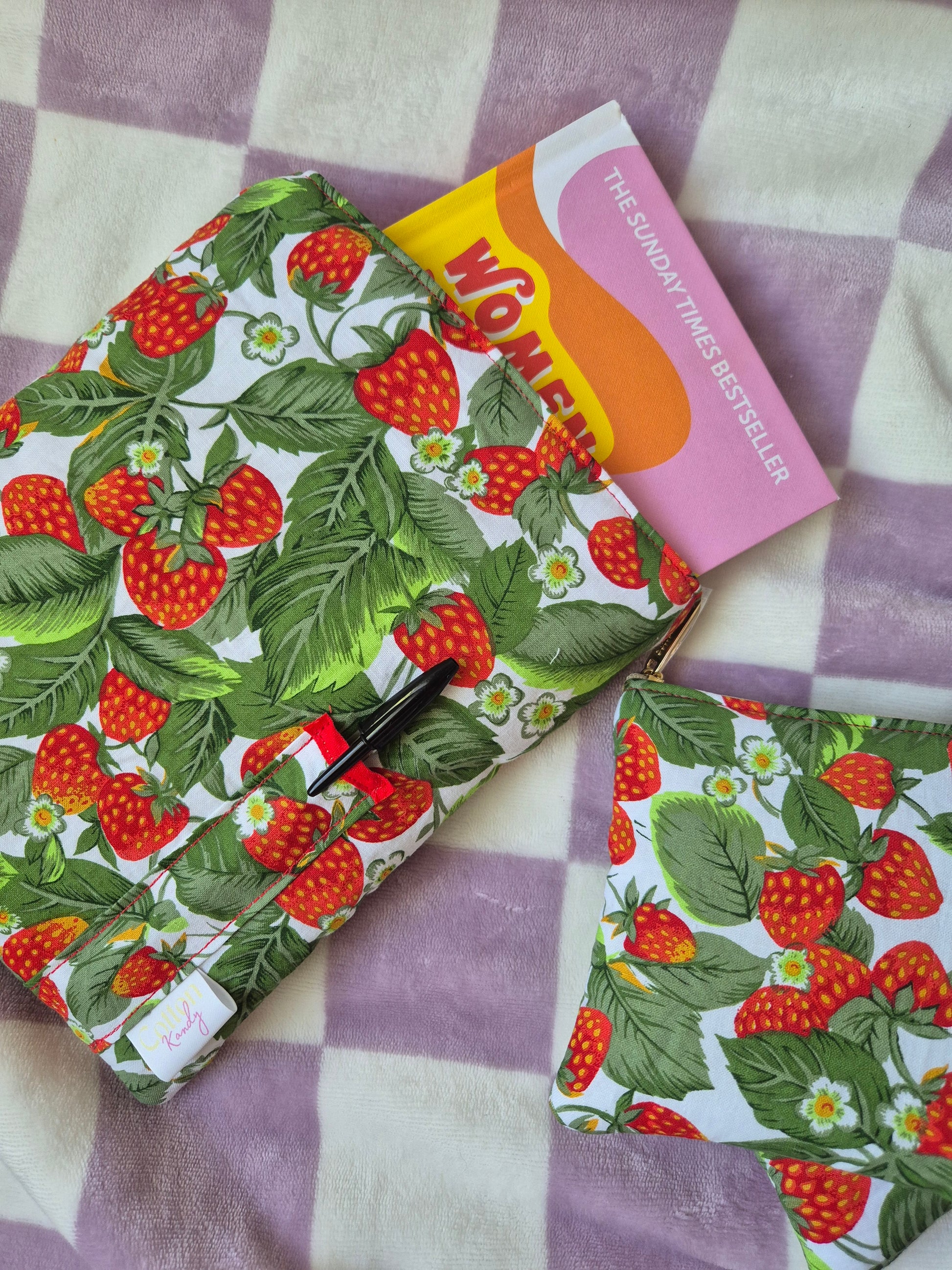 Strawberry book sleeve - old label