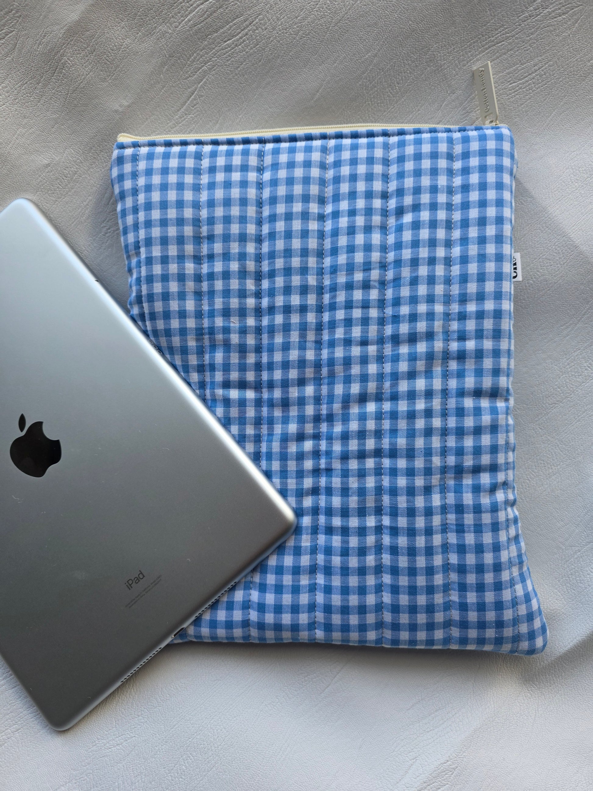 Ipad sleeve - Gingham blue