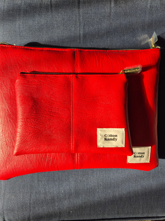 Red zipper pocket