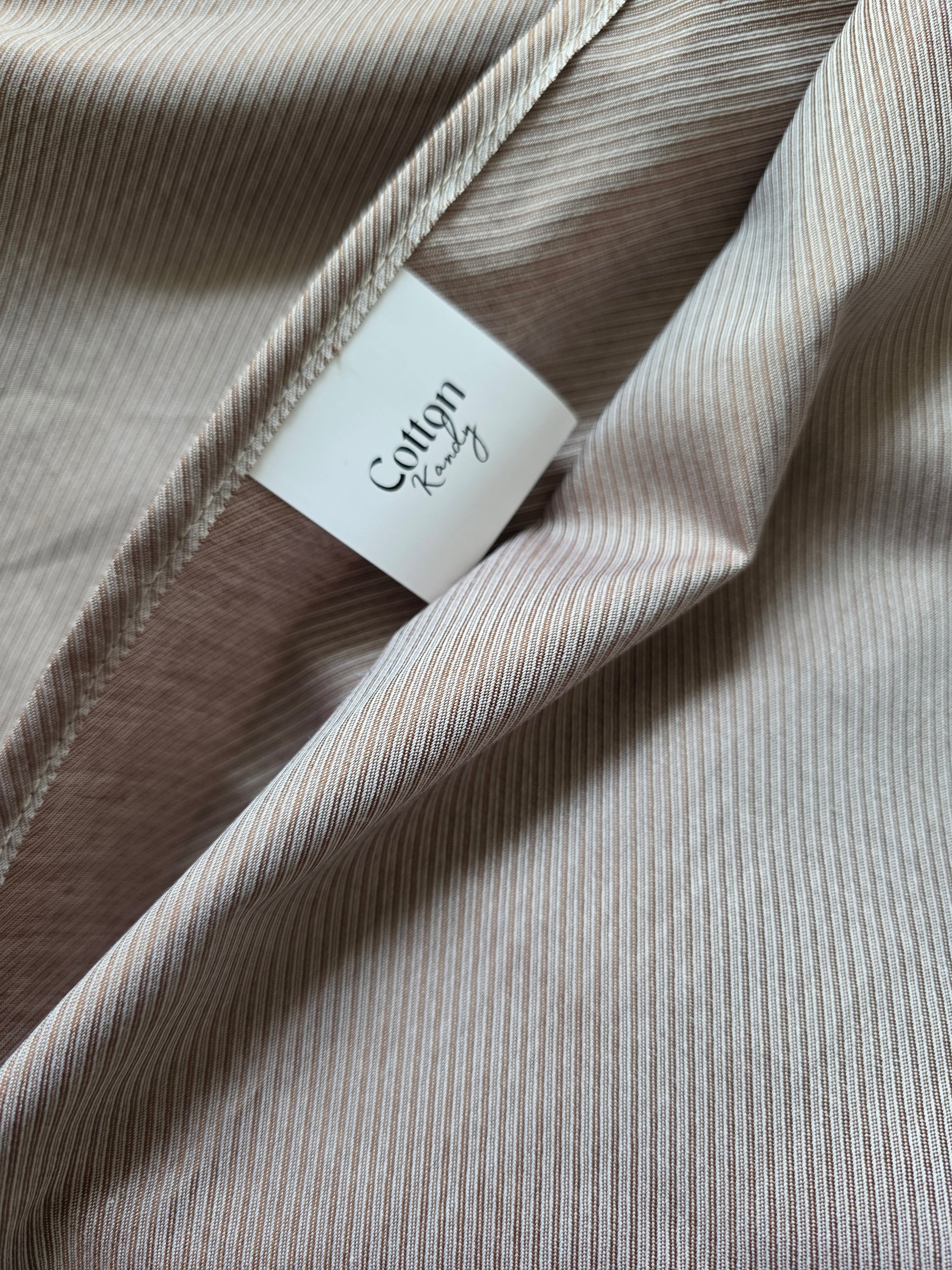 Brown pinstripe Pillowcase (single)