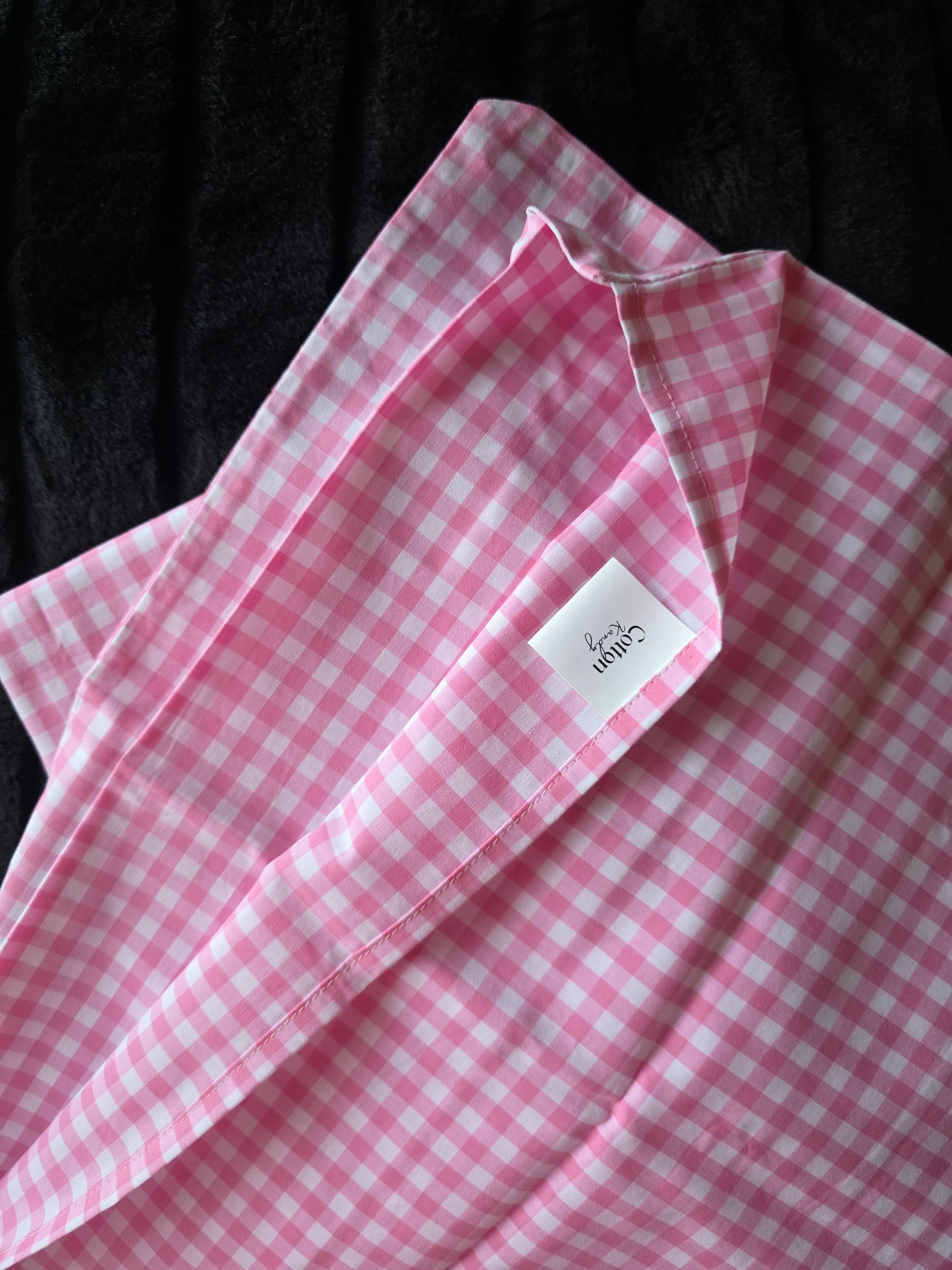Pink gingham Pillowcase (single)