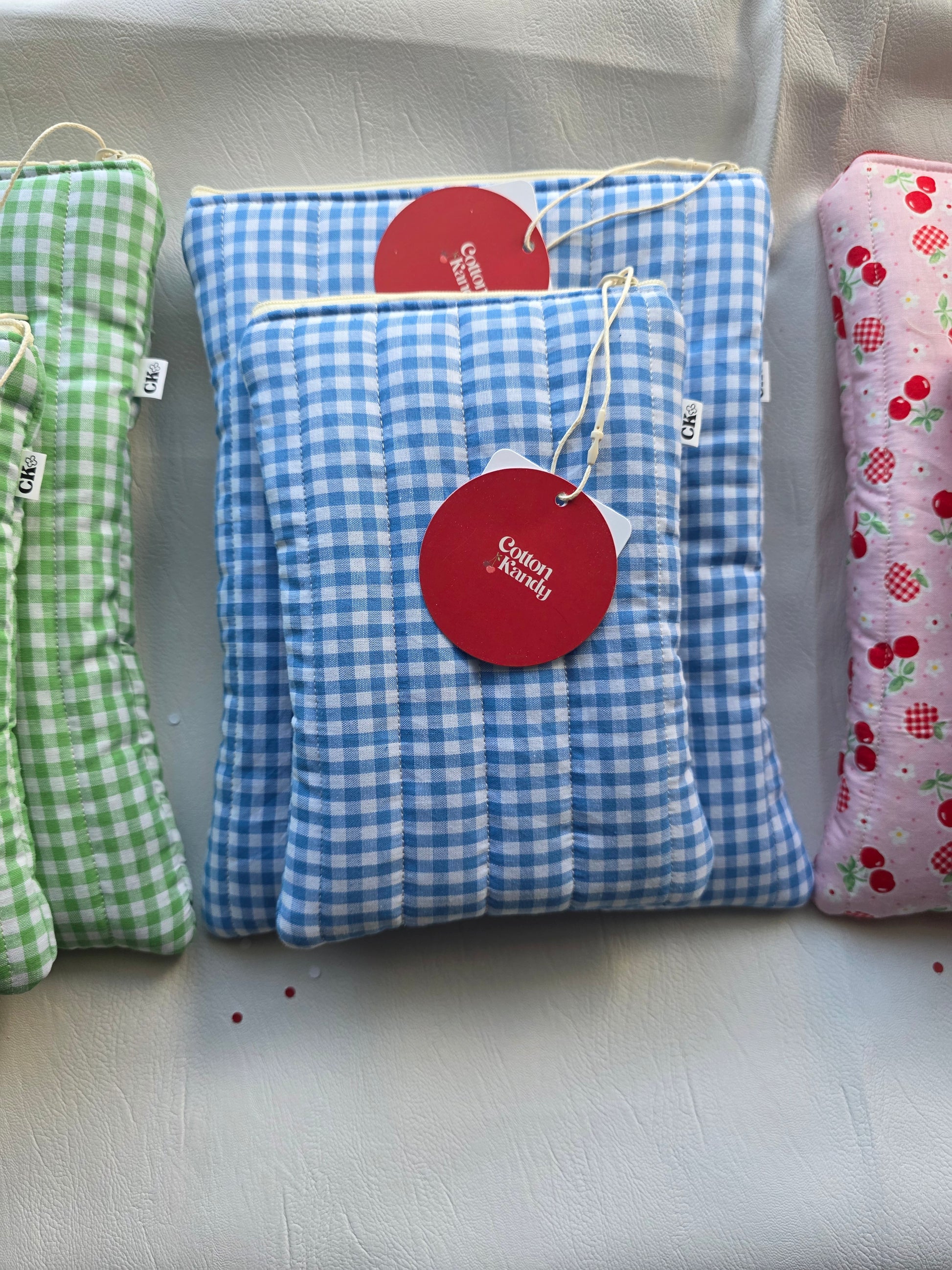 Ipad sleeve - Gingham blue
