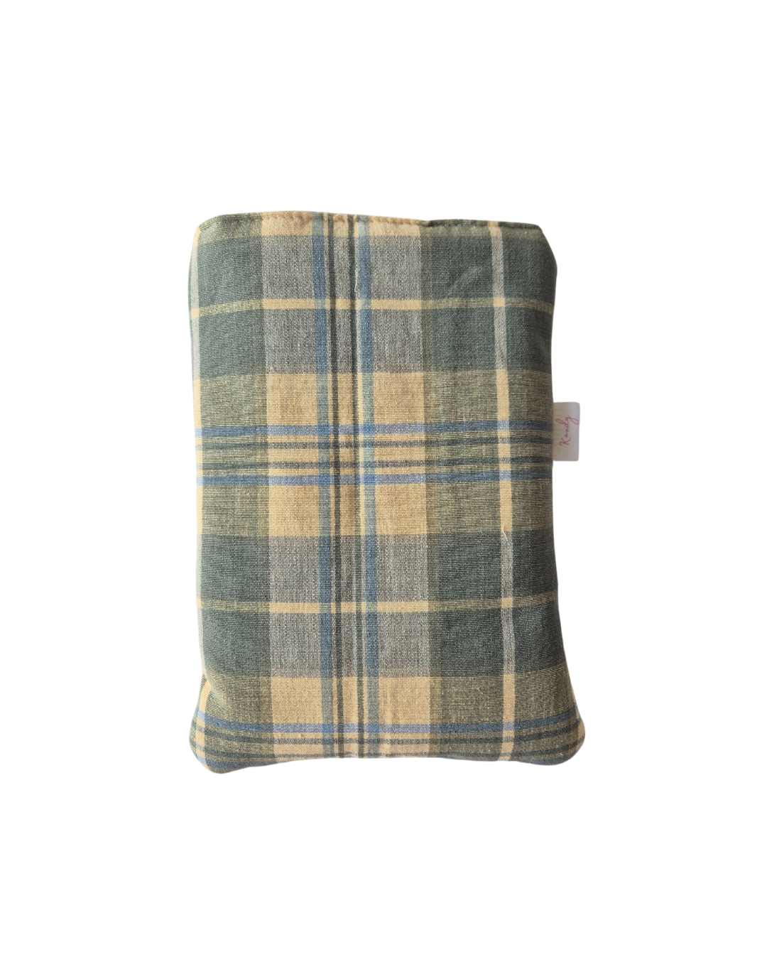 Tartan book sleeve - old label