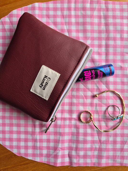 Burgundy zipper pocket