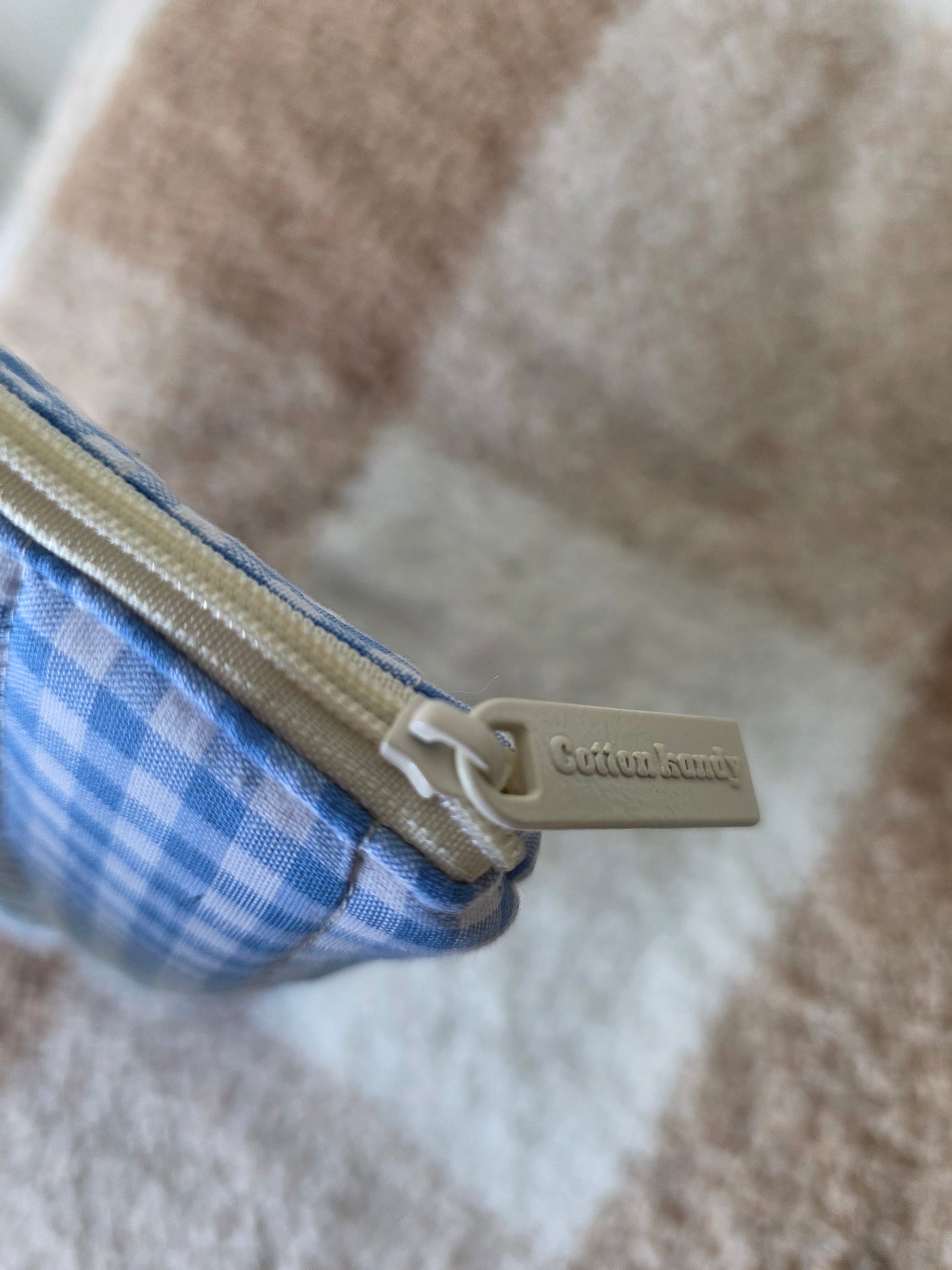 kindle pouch - Gingham blue