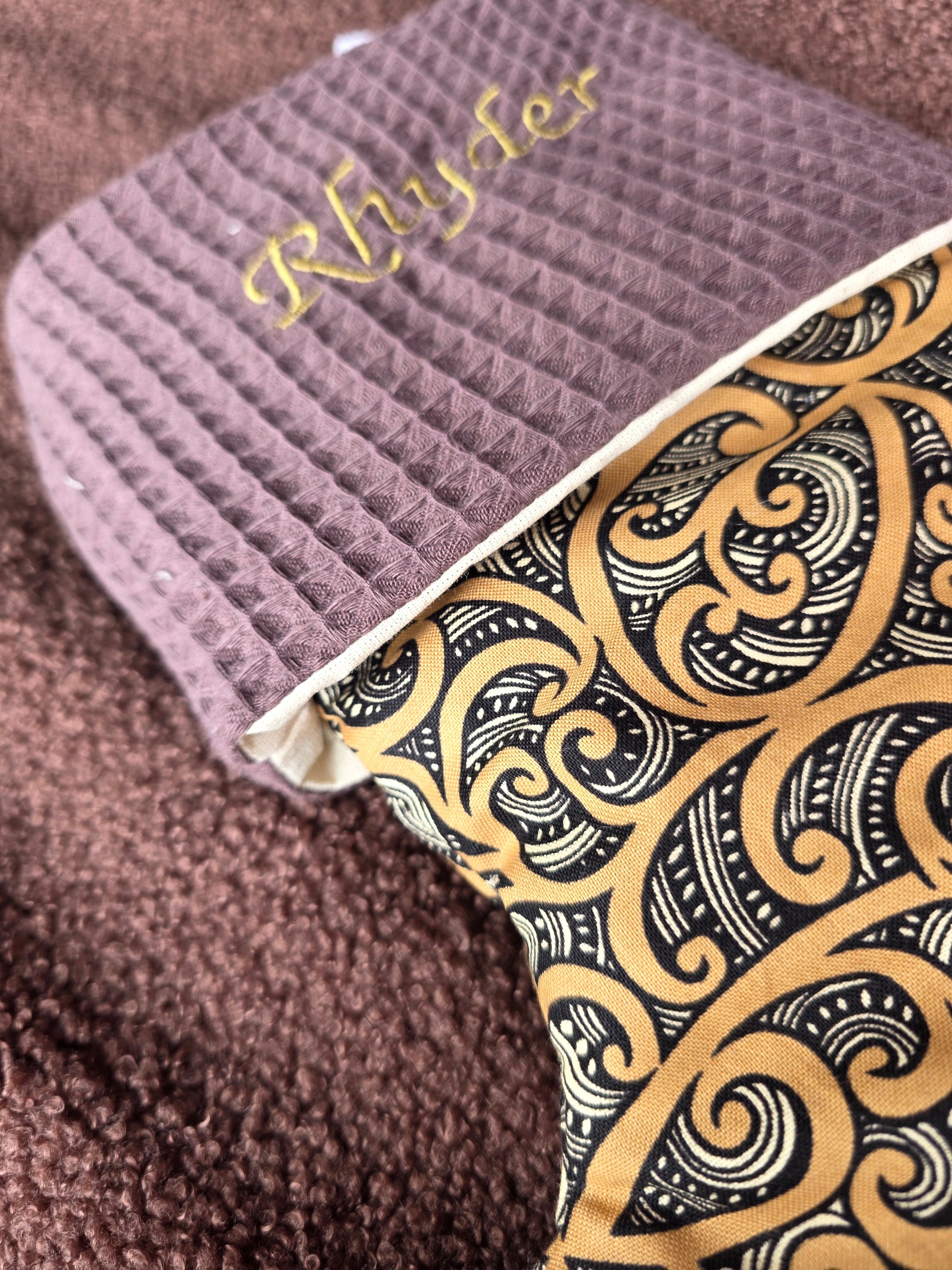 Black & gold koru christmas stocking