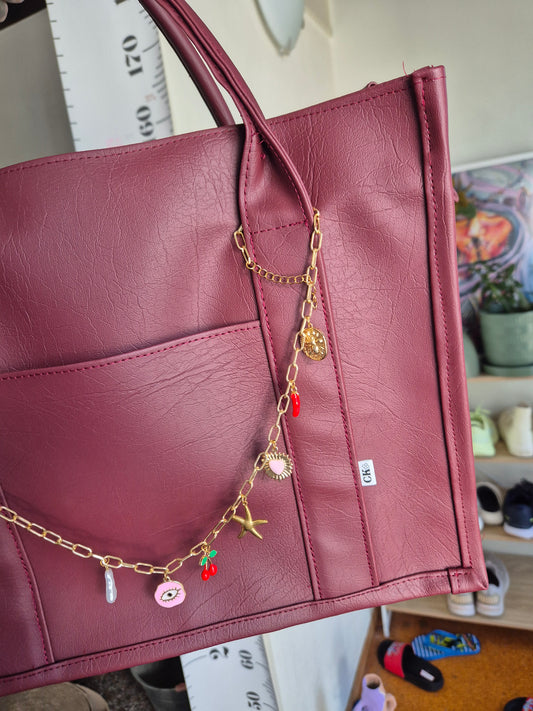 Burgundy Jessica tote ( Made to order )
