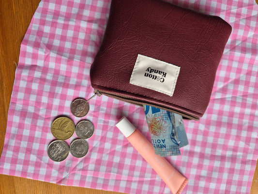 Burgundy zipper pocket