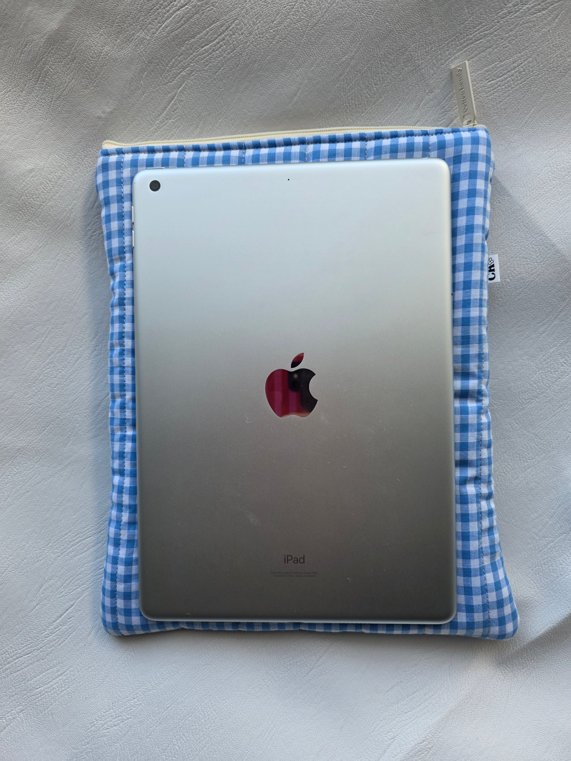 Ipad sleeve - Gingham blue