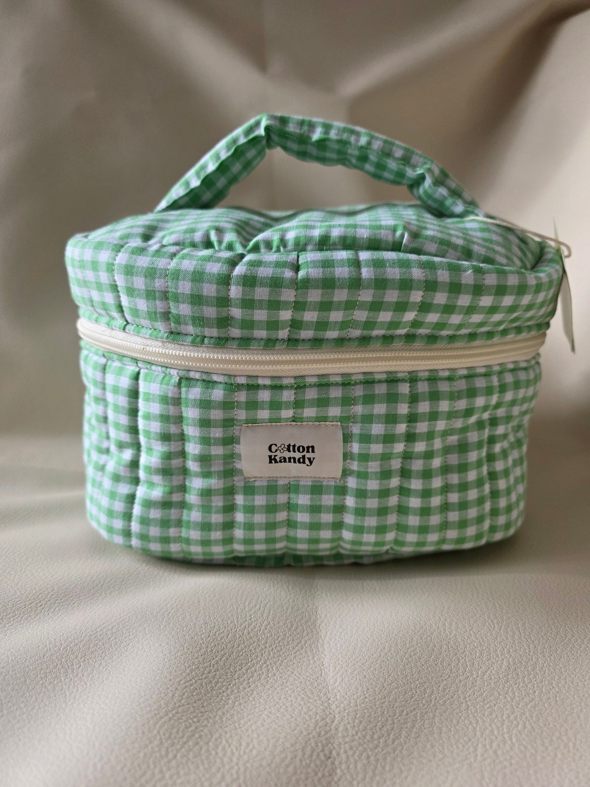 Vanity carry all - Gingham green