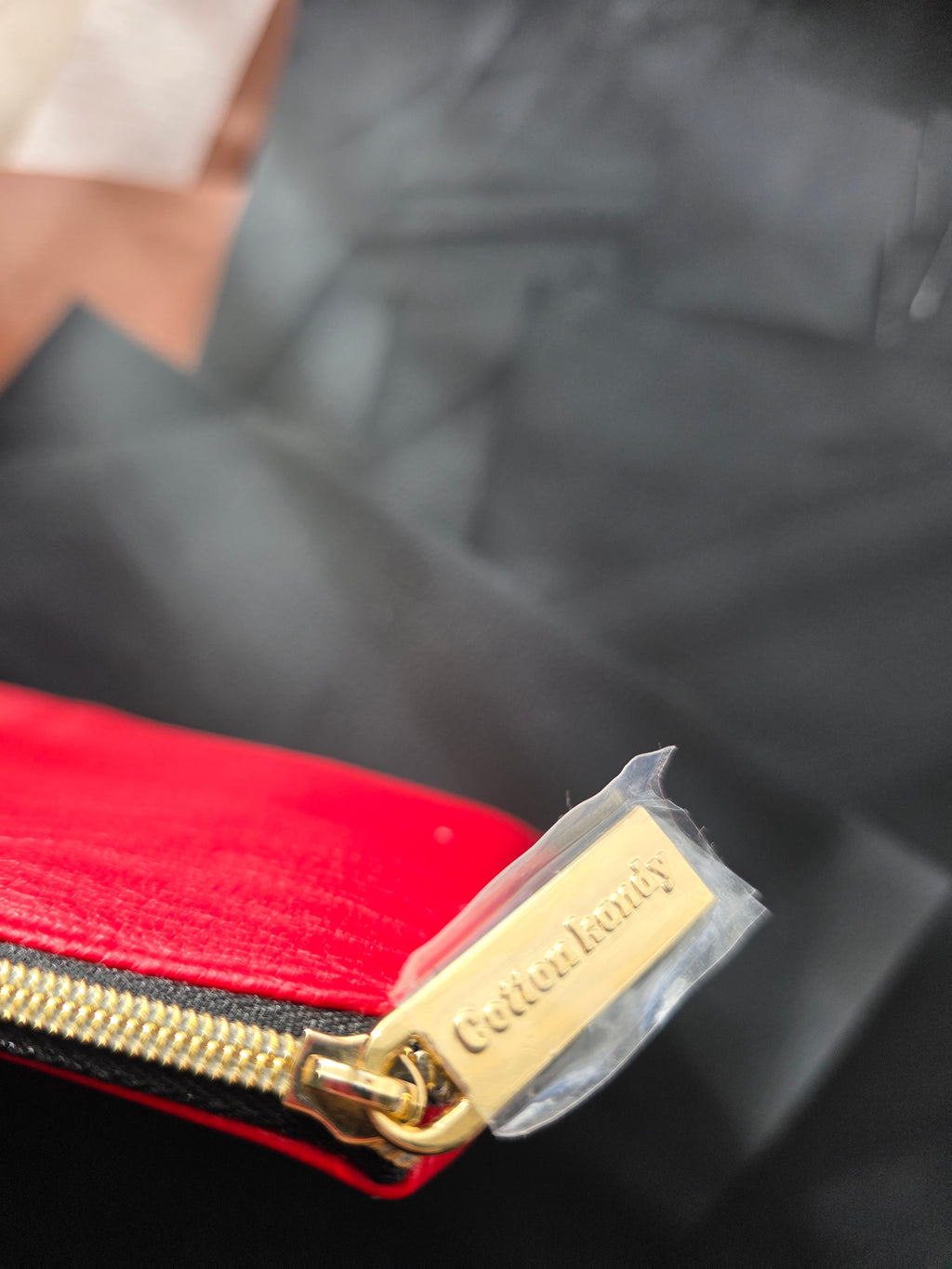 Perfectly imperfect faux pouch