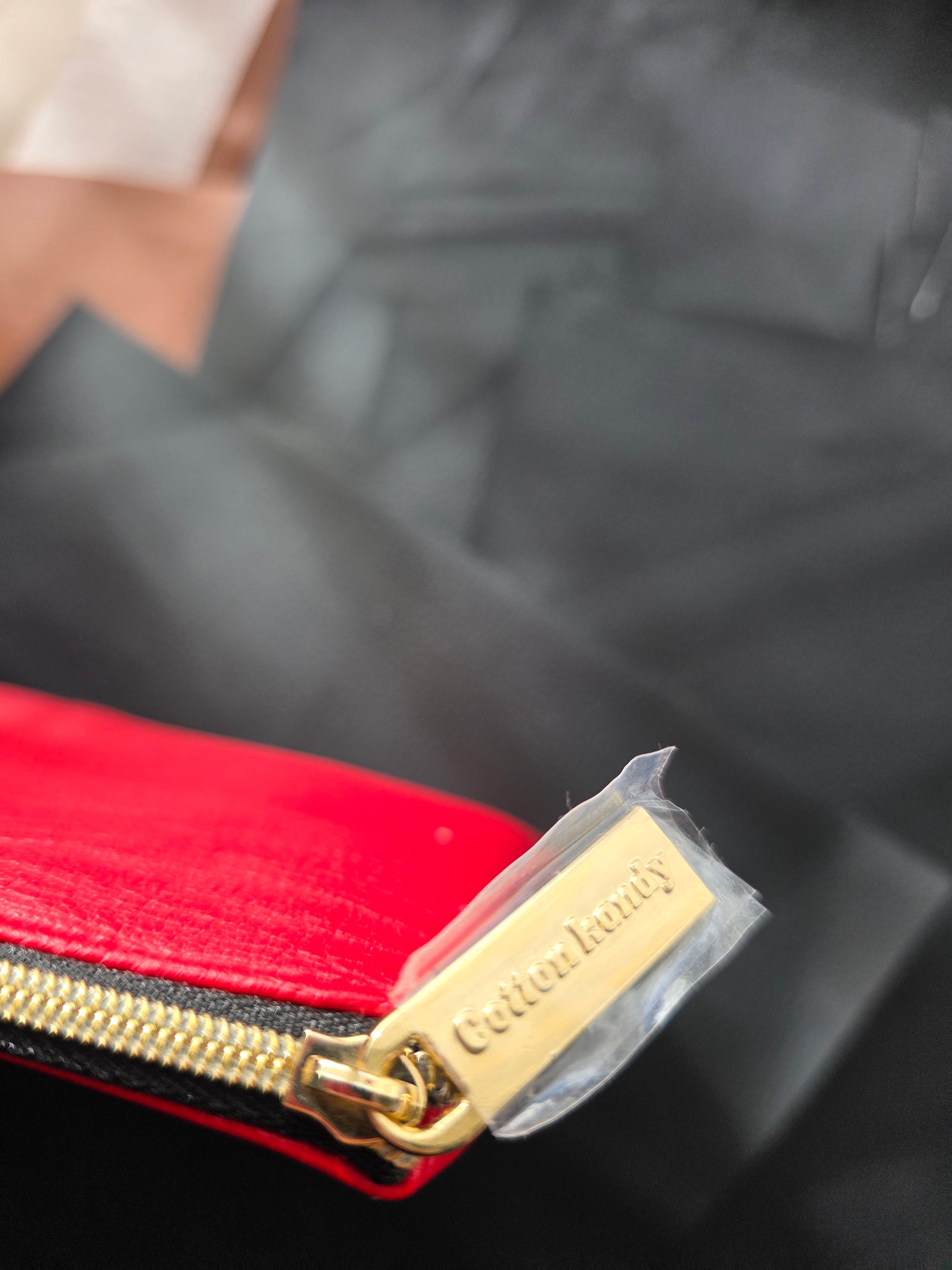 Perfectly imperfect faux pouch