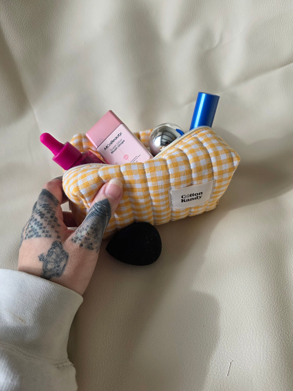 Mini carry all -gingham yellow