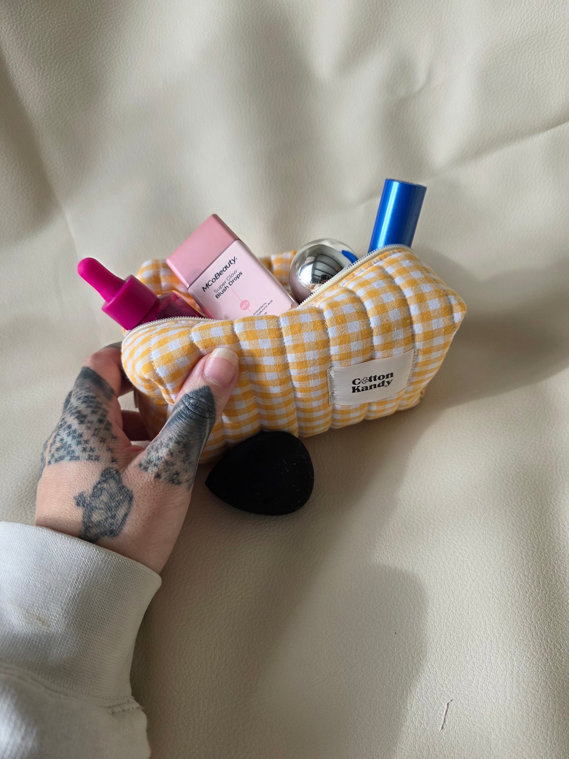 Mini carry all -gingham yellow