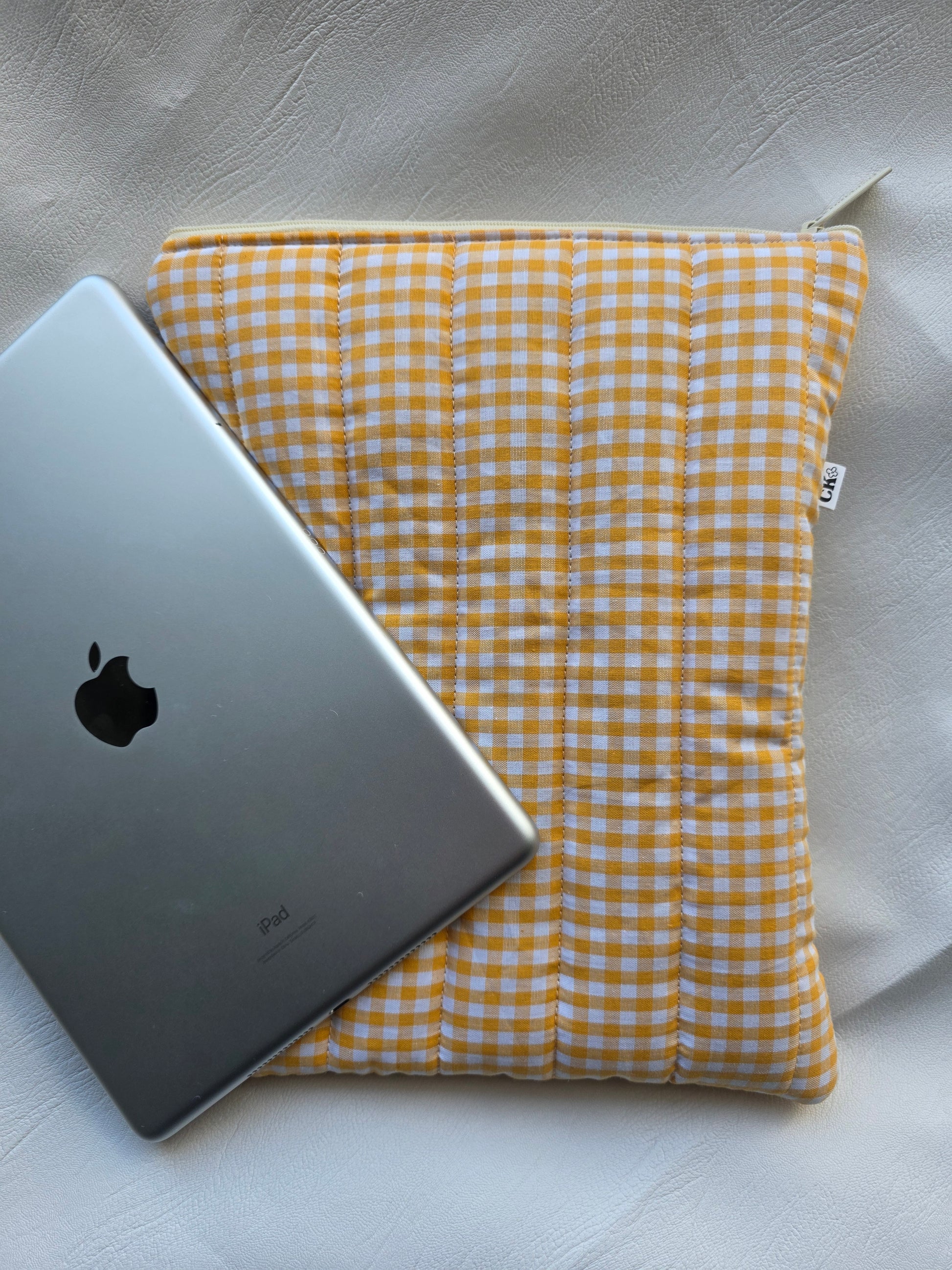 Ipad sleeve - Gingham yellow