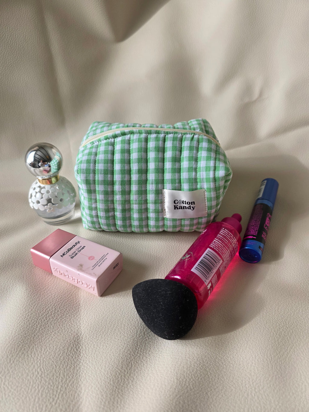 Mini carry all -gingham green