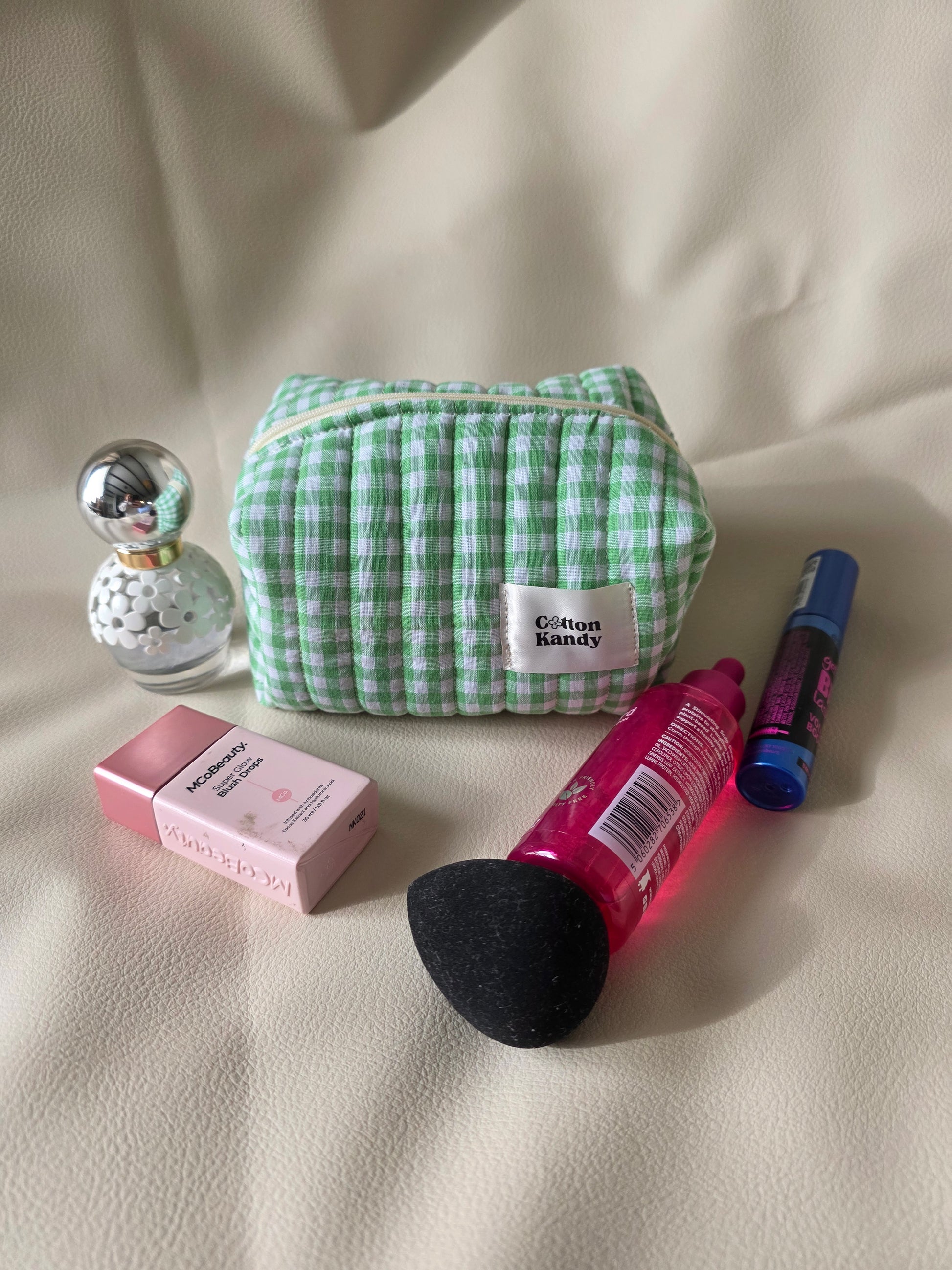 Mini carry all -gingham green