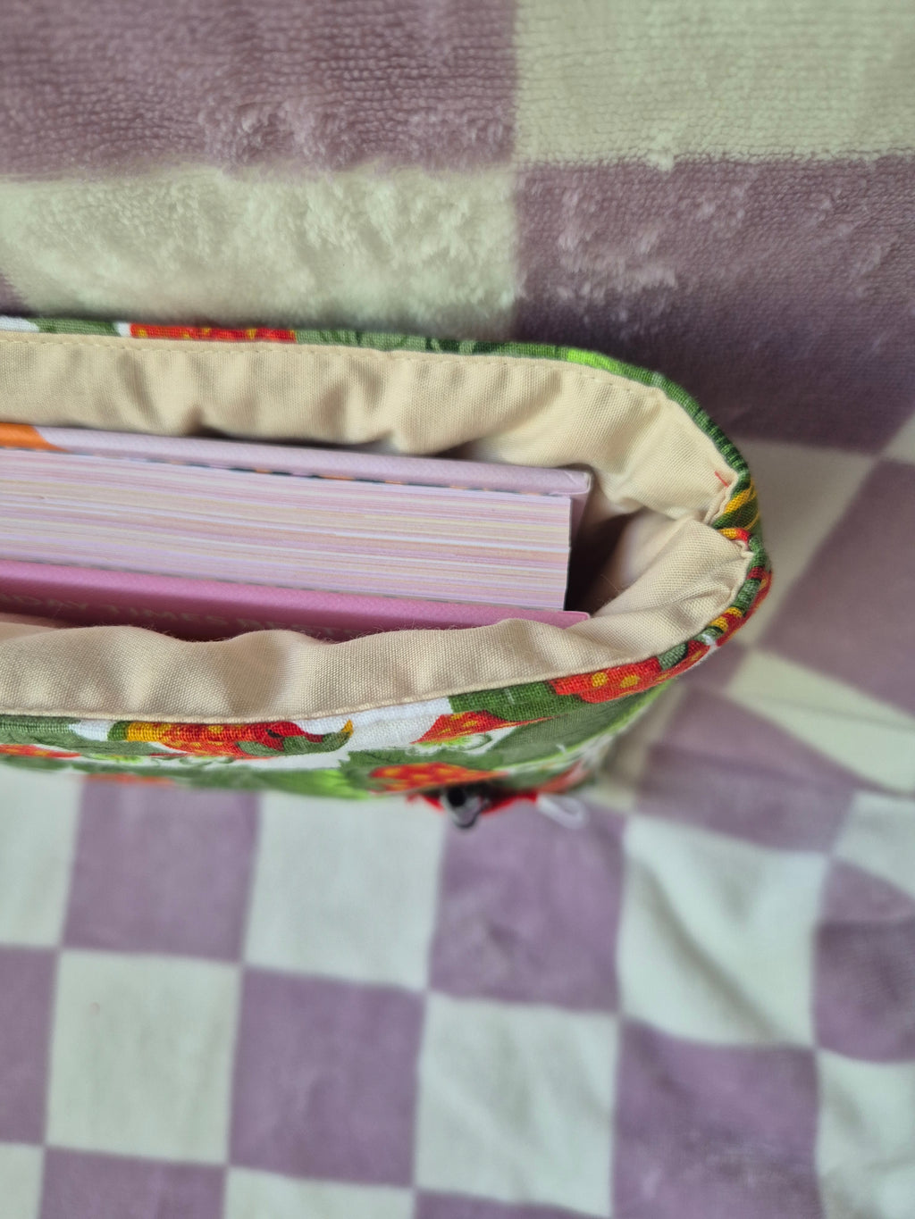 Strawberry book sleeve - old label