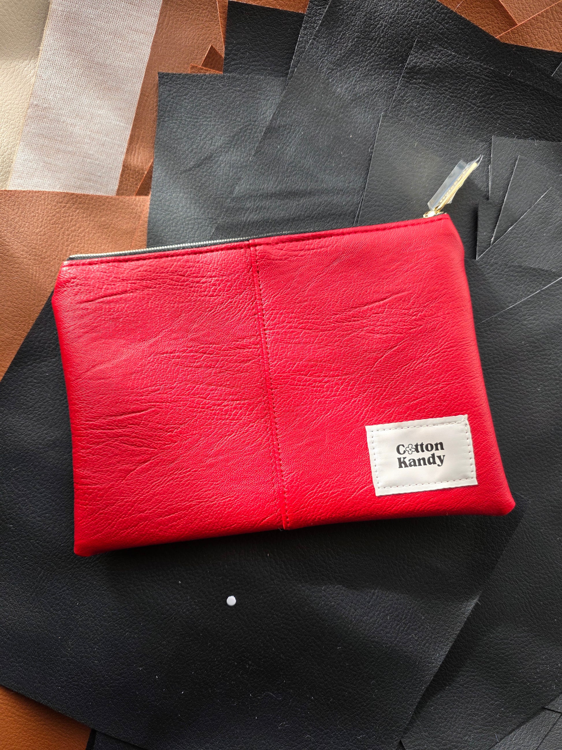 Perfectly imperfect faux pouch