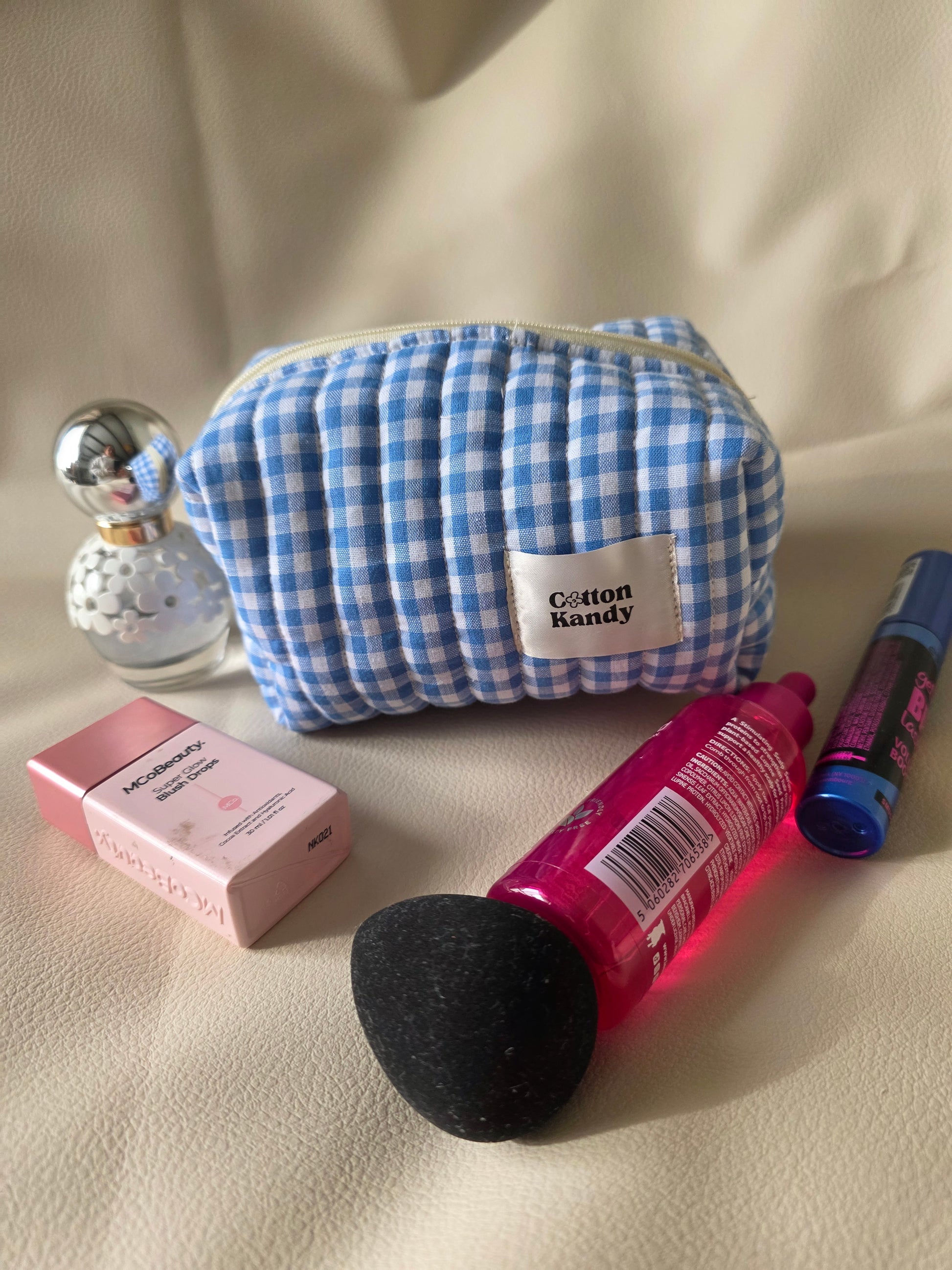 Mini carry all -gingham blue